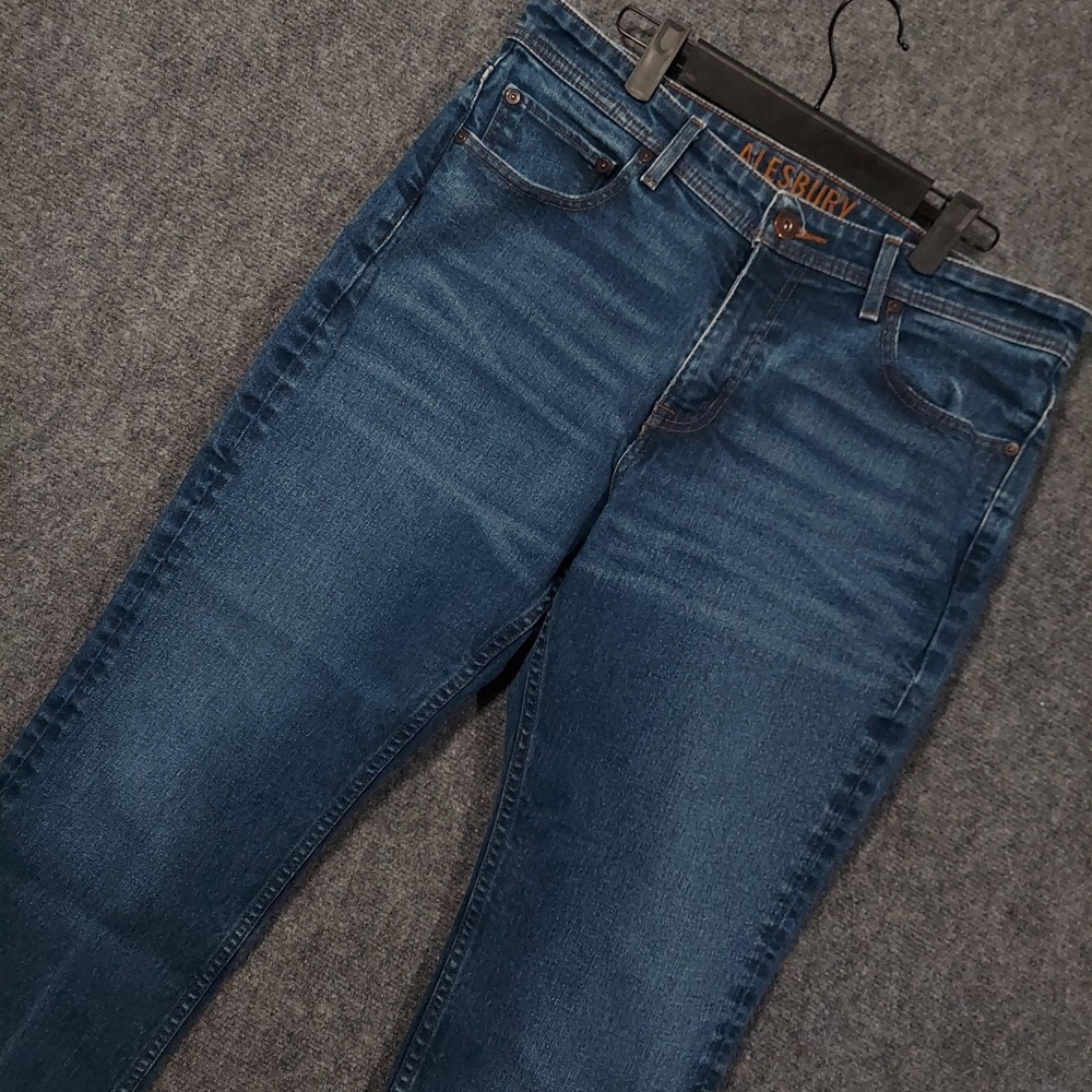 Alesbury Straight Jeans Mens Fits 34x29 Blue Medium‎ Wash Regular Stretch Denim